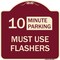Signmission Must Use Flashers Choose Your Limit Minute Parking Heavy-Gauge Alum Sign, 18" x 18", BU-1818-23867 A-DES-BU-1818-23867 - alternate 1